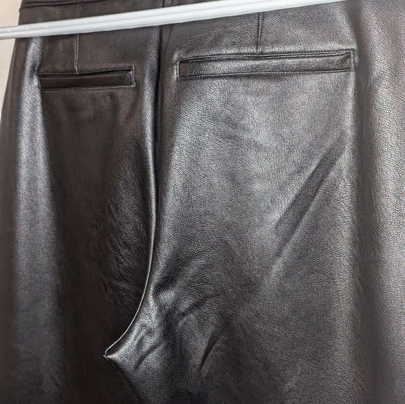 Spanx nwt petite black faux leather flare pants - Picture 3 of 6
